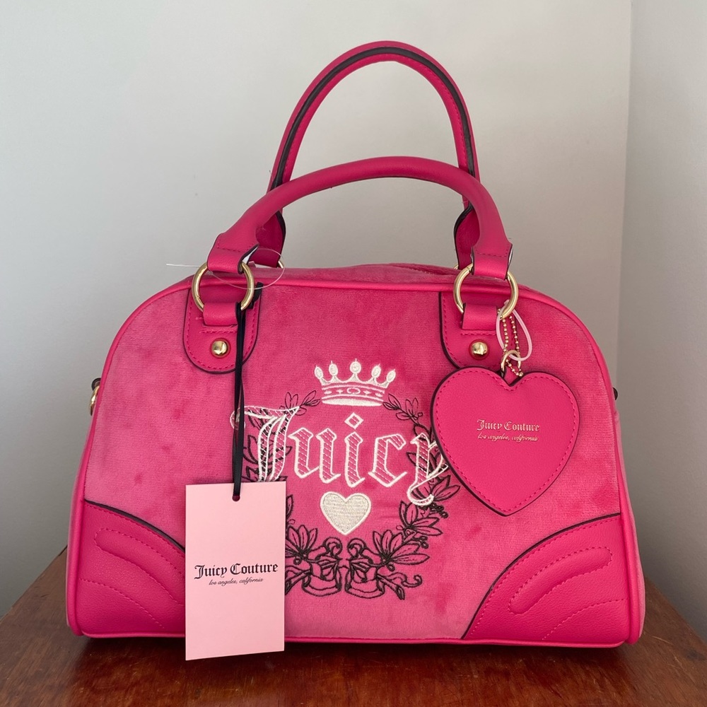 NWT VELOUR JUICY COUTURE BOWLING BAG CROSSBODY PURSE
